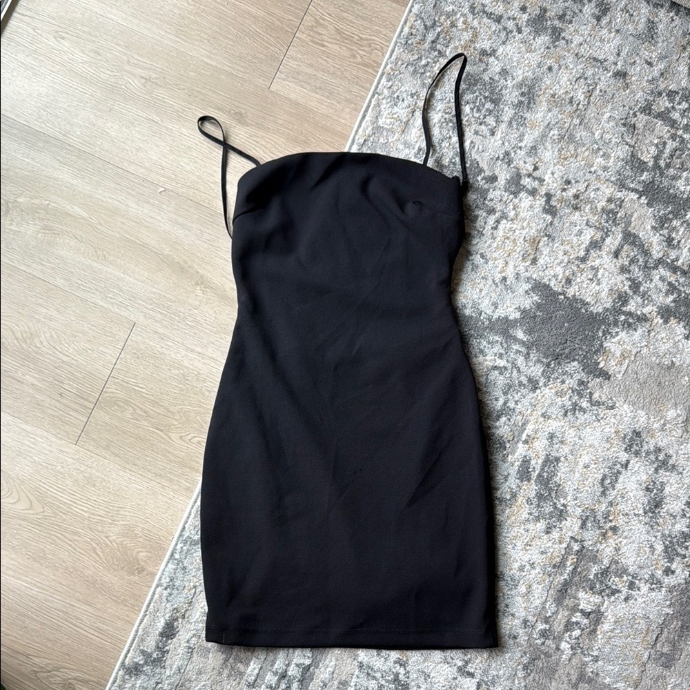 Elegant Black Spaghetti Strap Dress